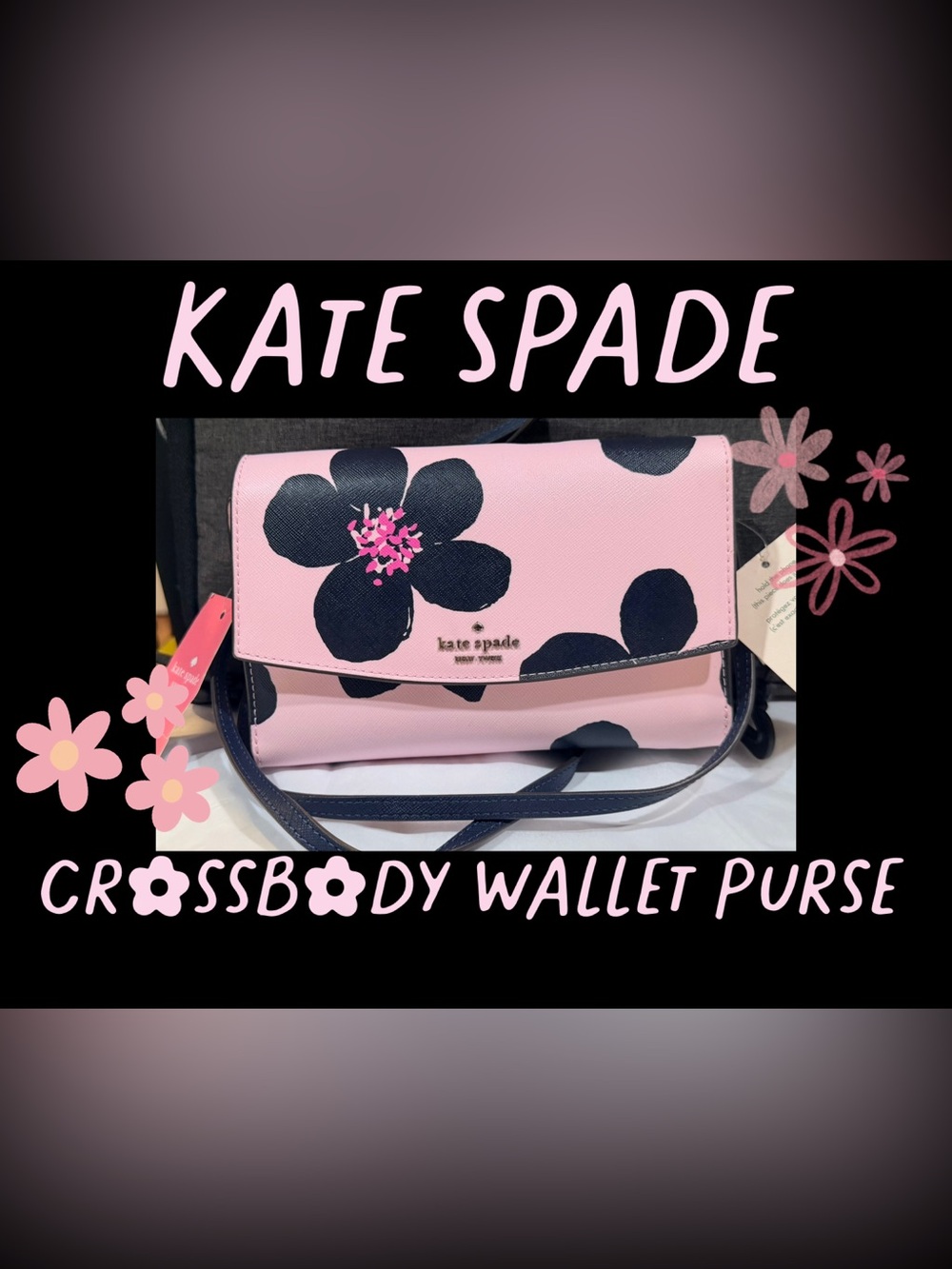 Kate Spade Laurel Way Grande Floral Crossbody Wallet Purse